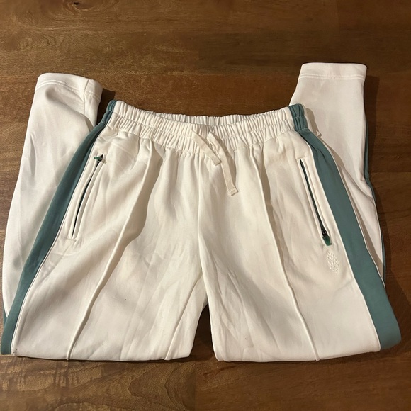 FP Movement by Free People Pants - FP Movement by Free People White and Teal Track Pants